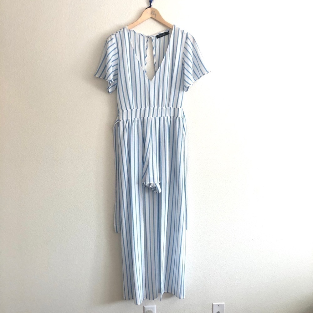 Crystal Sky Striped Romper With Maxi Skirt